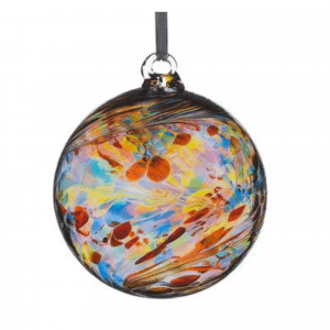 Hanging Glass Friendship Ball, 8cm, Multi Coloured