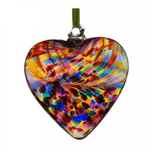 Sienna Glass Multicoloured Friendship Heart 8cm