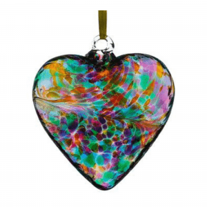 Sienna Glass Friendship Heart, Multicoloured Turquoise, Small