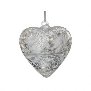 Sienna Glass Pastel Silver Friendship Heart, 8 cm