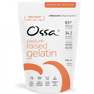 Ossa Pasture Raised Bovine Gelatin 400g Beef Gelatine Powder 100% Natural Keto Paleo Protein Powder with Essential Amino Acids Unflavoured Stabiliser
