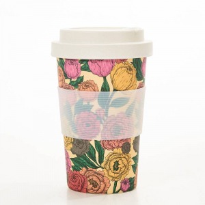 Eco Chic- PEONIES BAMBOO CUP