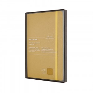 Moleskin Limited Collection Classic Leather - Amber Yellow Notebook - Large (ruled) with Soft Cover in open box - Amber Yellow