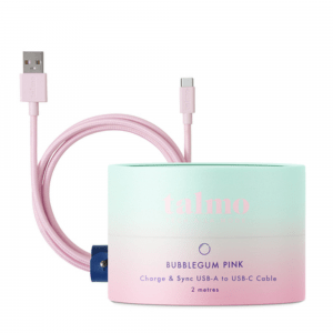 Charge and Sync 2m Cable USB-C to USB-A (for Android) - Bubblegum Pink
